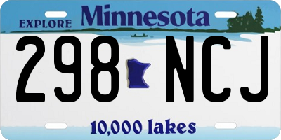 MN license plate 298NCJ