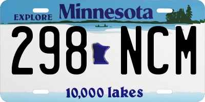 MN license plate 298NCM