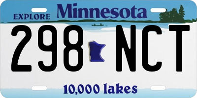 MN license plate 298NCT