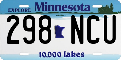MN license plate 298NCU