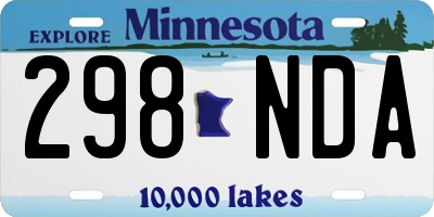 MN license plate 298NDA