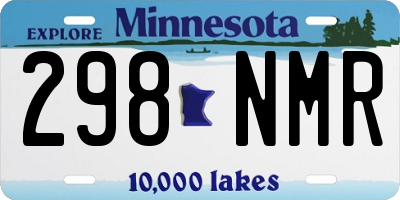 MN license plate 298NMR