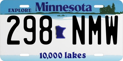 MN license plate 298NMW