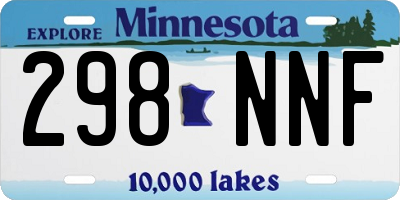 MN license plate 298NNF