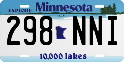 MN license plate 298NNI