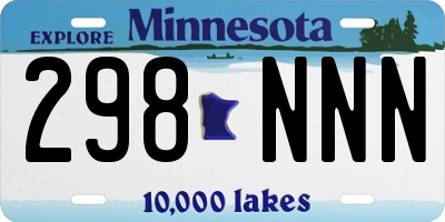 MN license plate 298NNN