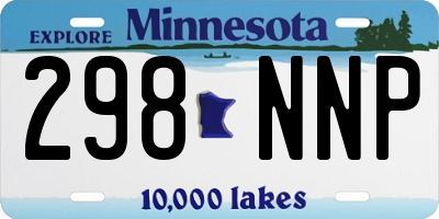 MN license plate 298NNP