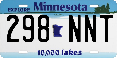 MN license plate 298NNT