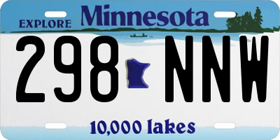 MN license plate 298NNW