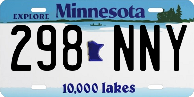 MN license plate 298NNY