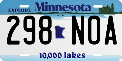 MN license plate 298NOA