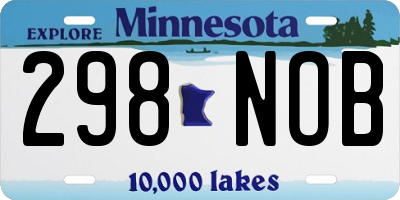 MN license plate 298NOB