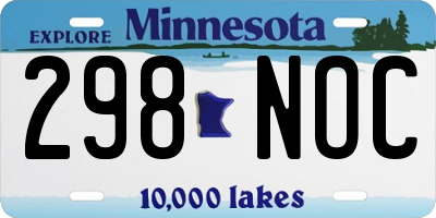 MN license plate 298NOC