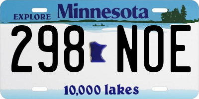 MN license plate 298NOE