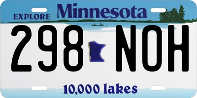 MN license plate 298NOH