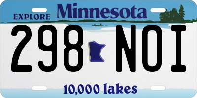 MN license plate 298NOI