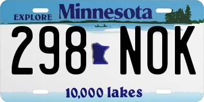 MN license plate 298NOK