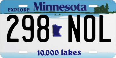 MN license plate 298NOL