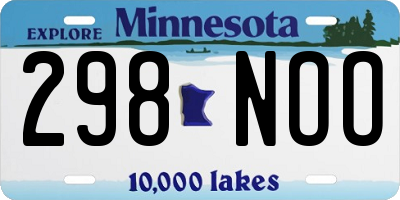 MN license plate 298NOO