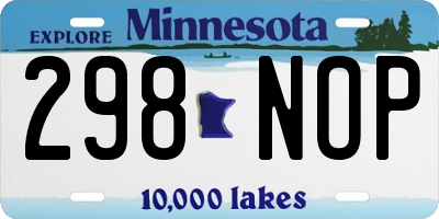 MN license plate 298NOP