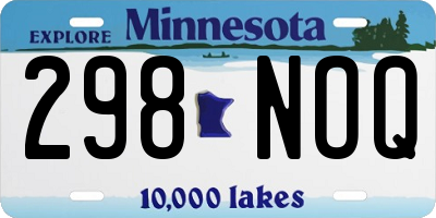MN license plate 298NOQ