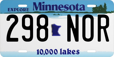 MN license plate 298NOR