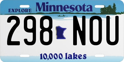 MN license plate 298NOU
