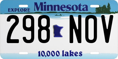 MN license plate 298NOV
