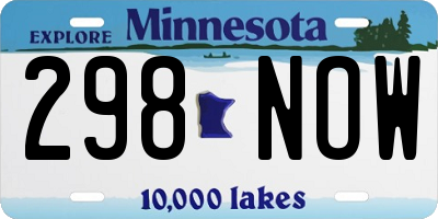 MN license plate 298NOW