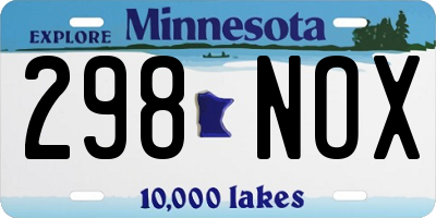 MN license plate 298NOX