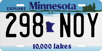MN license plate 298NOY
