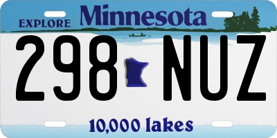 MN license plate 298NUZ