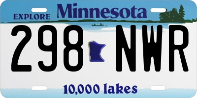 MN license plate 298NWR