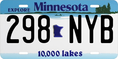 MN license plate 298NYB