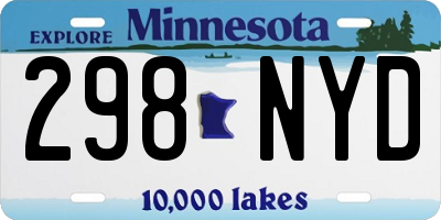 MN license plate 298NYD