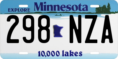 MN license plate 298NZA