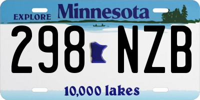 MN license plate 298NZB