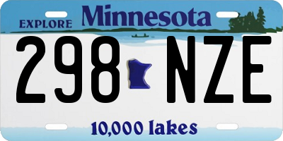 MN license plate 298NZE