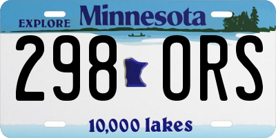 MN license plate 298ORS
