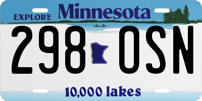MN license plate 298OSN