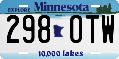 MN license plate 298OTW