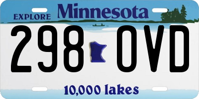 MN license plate 298OVD