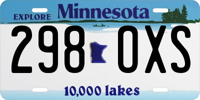MN license plate 298OXS