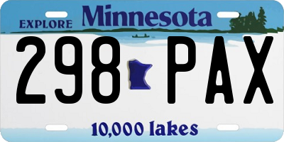 MN license plate 298PAX