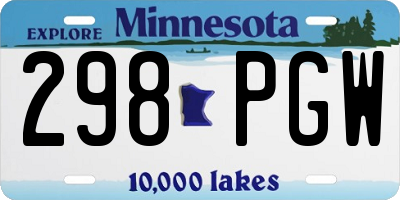 MN license plate 298PGW