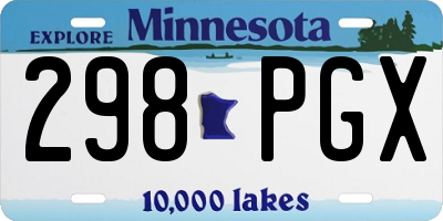 MN license plate 298PGX