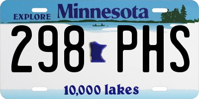 MN license plate 298PHS