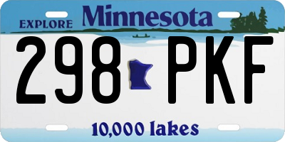 MN license plate 298PKF