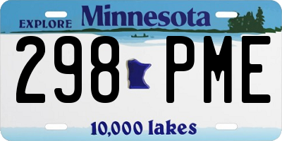 MN license plate 298PME