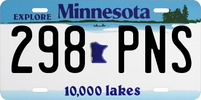 MN license plate 298PNS
